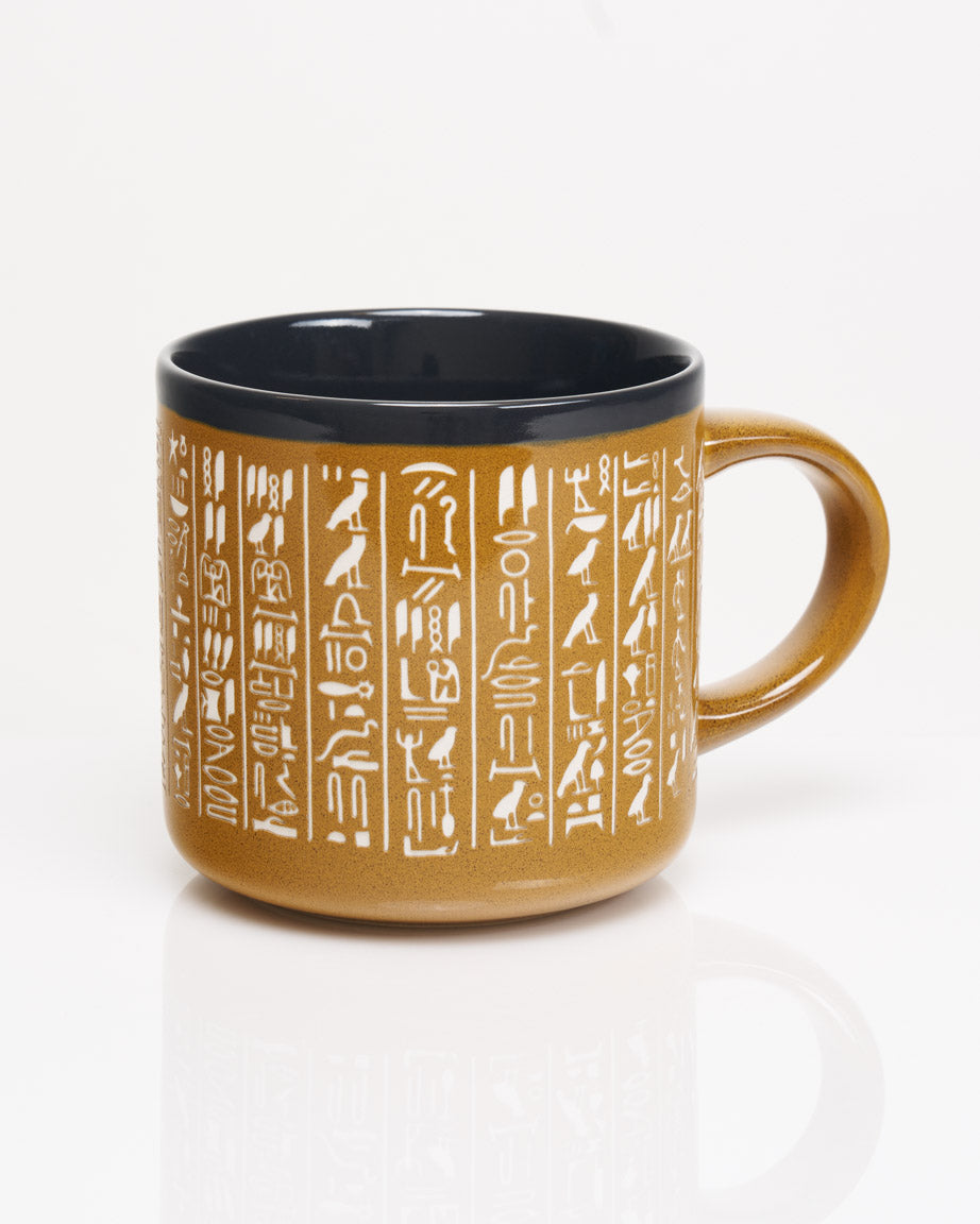 Hieroglyphics Hand Carved 430 mL Ceramic Mug