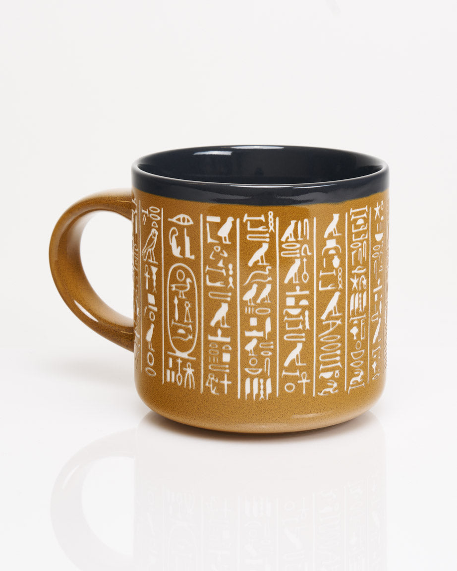 Hieroglyphics Hand Carved 430 mL Ceramic Mug