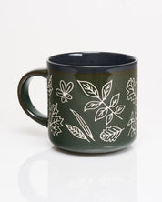 Pressed Leaves Hand Carved 430 mL Ceramic Mug