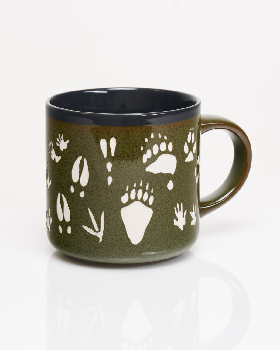 Animal Tracks Hand Carved 430 mL Ceramic Mug