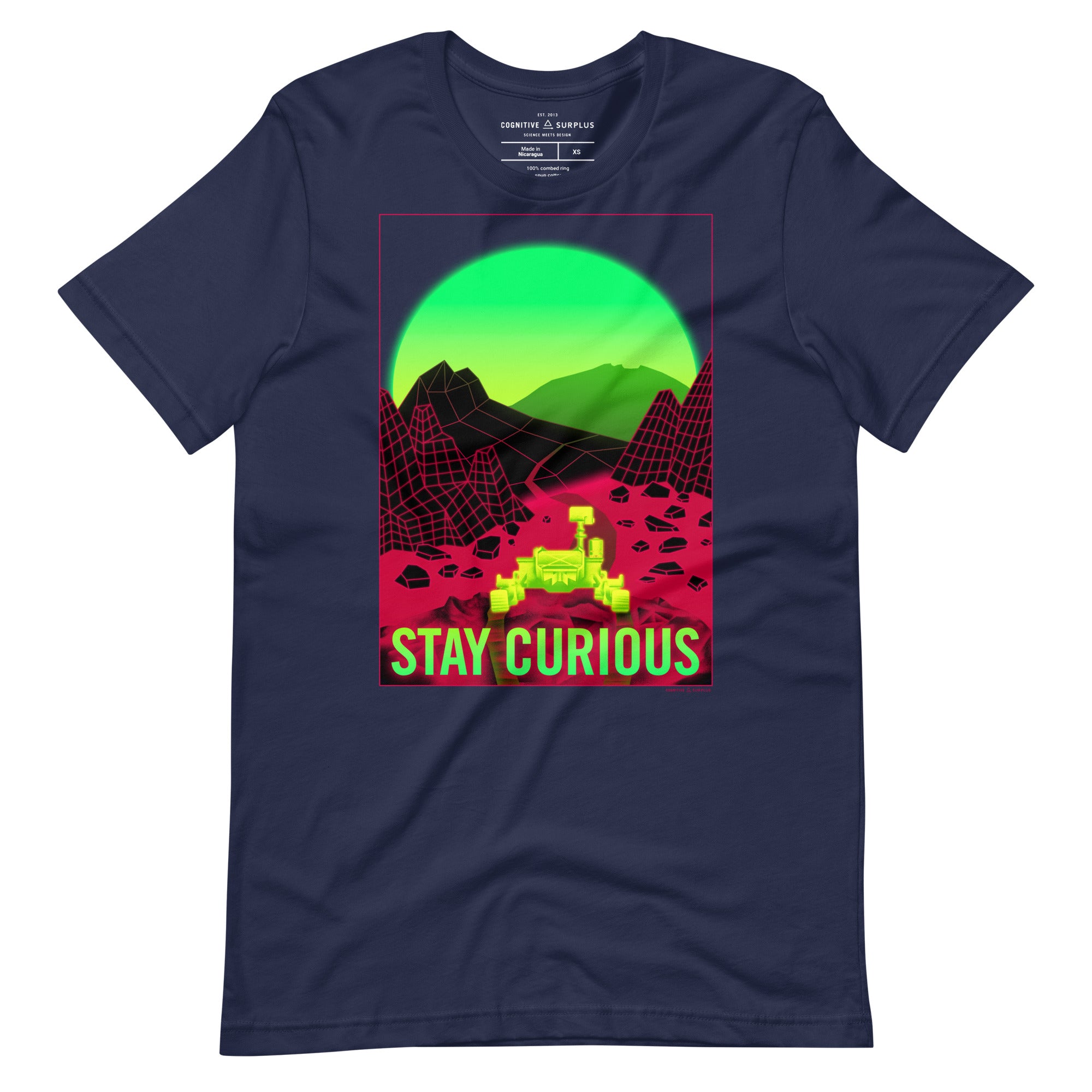 Stay Curious - Vaporwave Mars Rover Graphic Tee