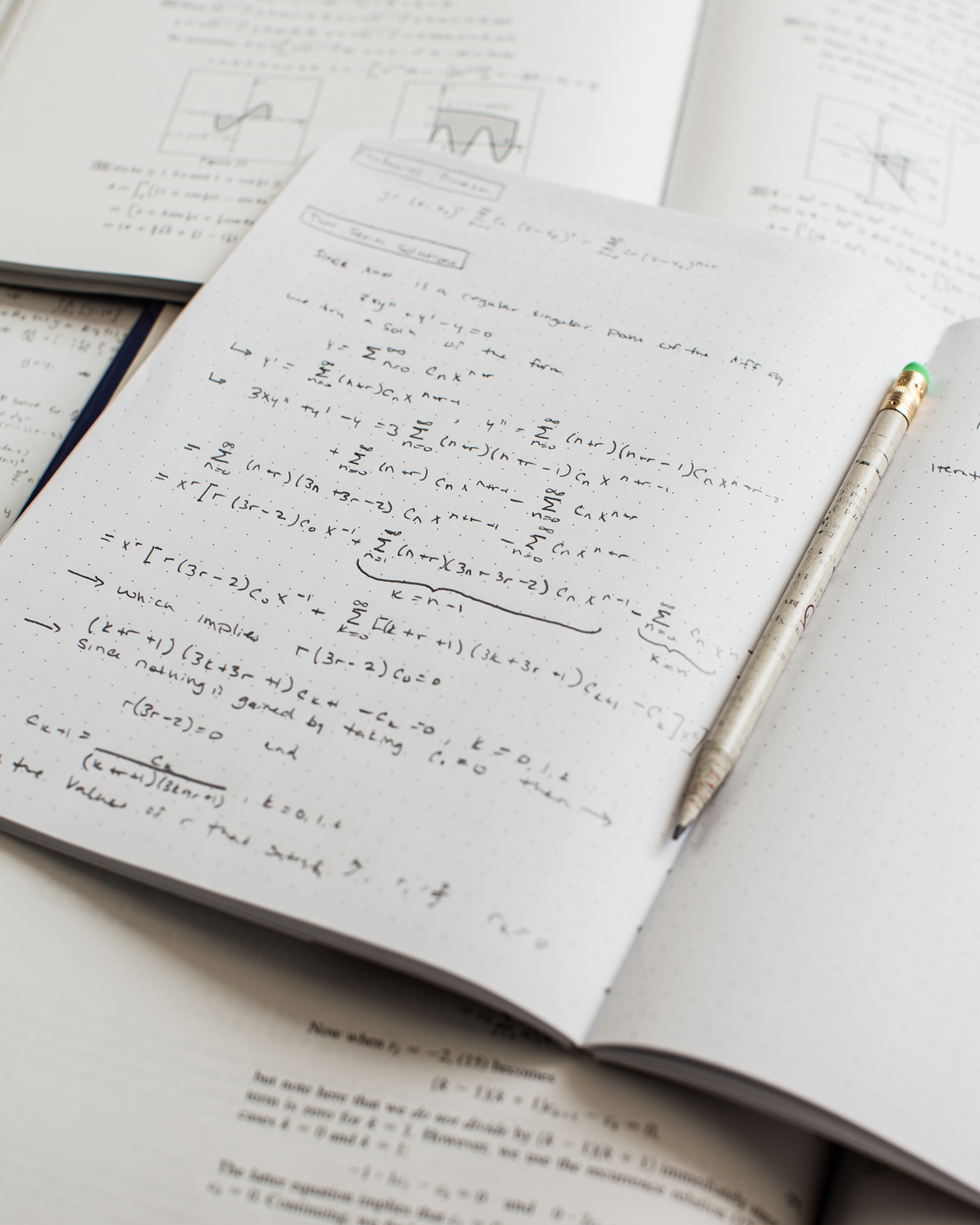 Notes inside the Plants & Fungi softcover dot grid notebook by Cognitive Surplus, 100% recycled paper