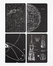 Lunar Landing: Space Exploration Pocket Notebook 4-pack
