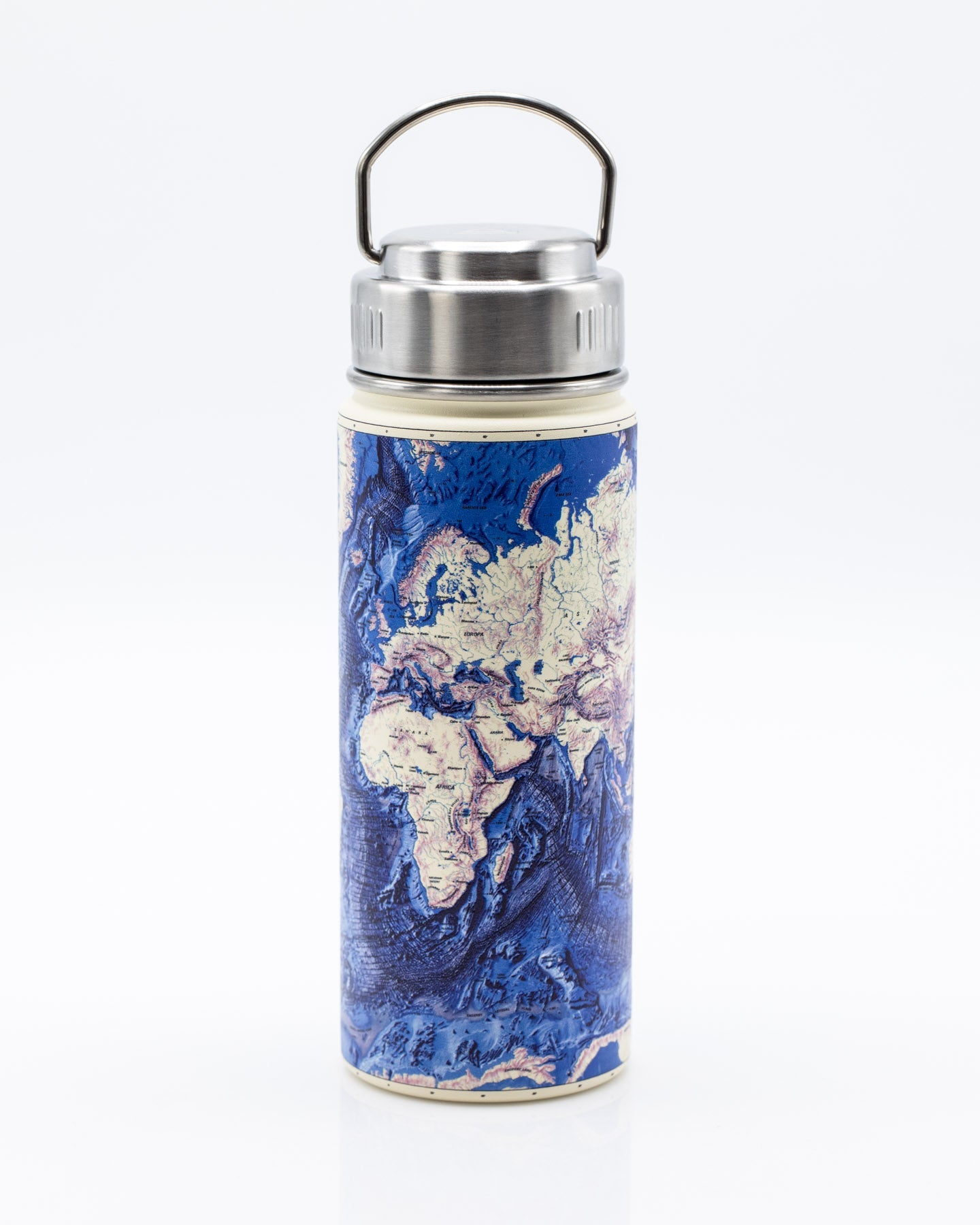 Ocean Terrain World Map 500 mL Steel Bottle