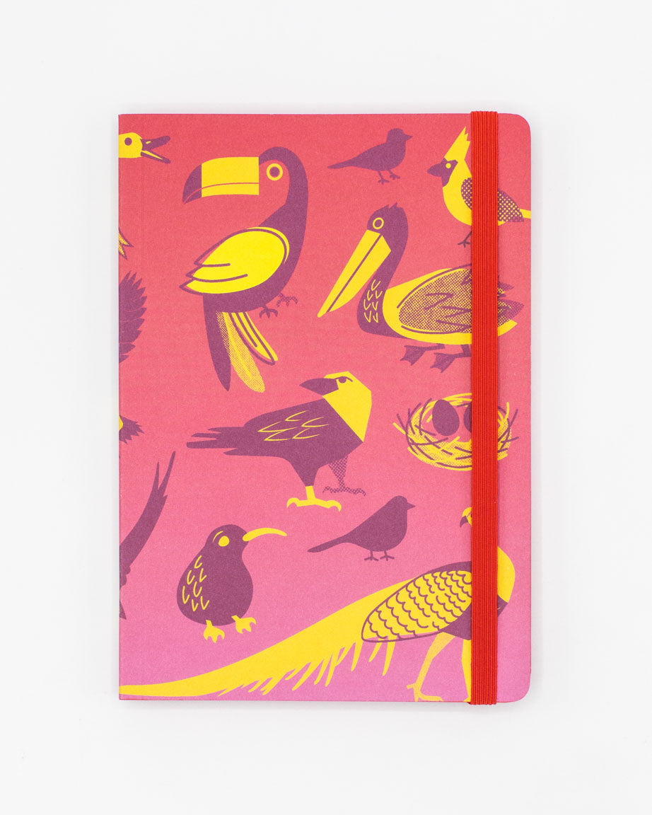 Retro Birds A5 Softcover Notebook