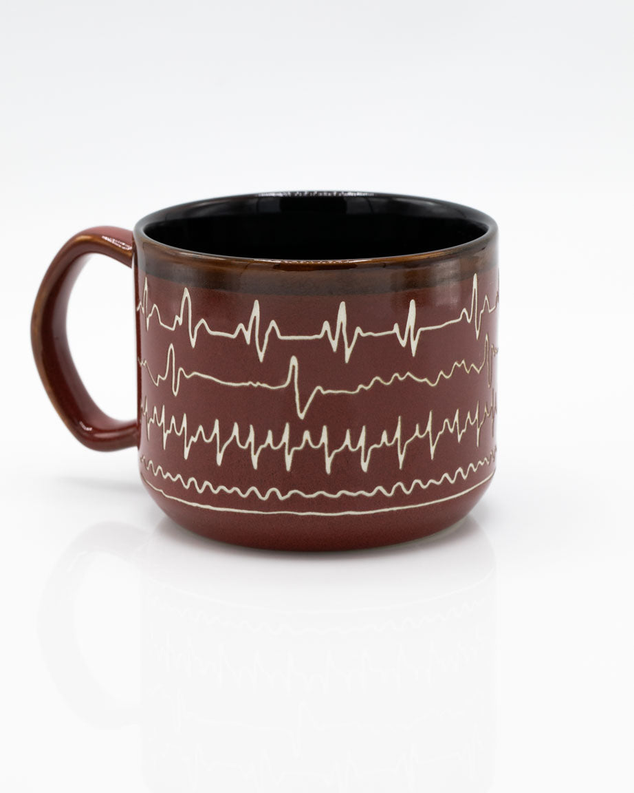 Heartbeat Hand Carved 450 mL Ceramic Mug