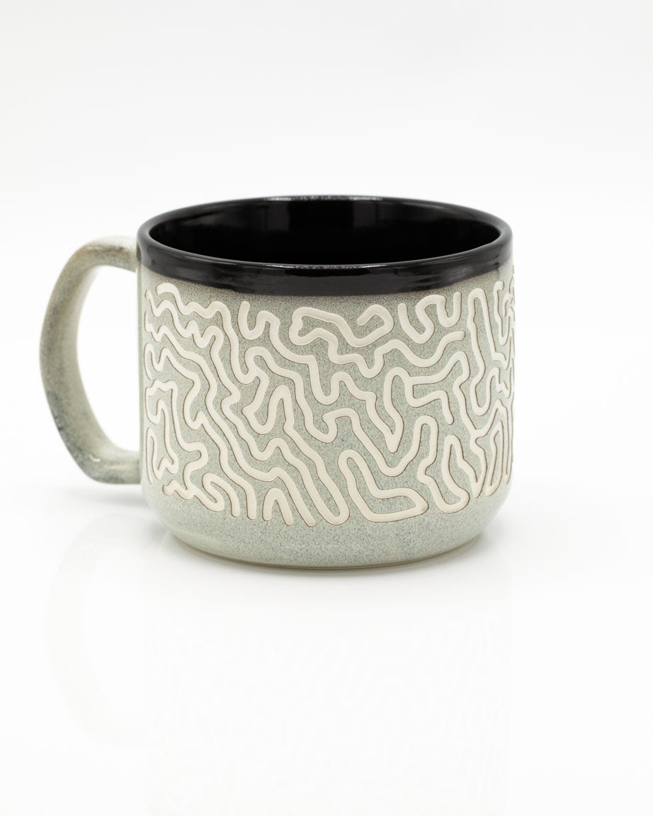 Brain Coral Hand Carved 450 mL Ceramic Mug