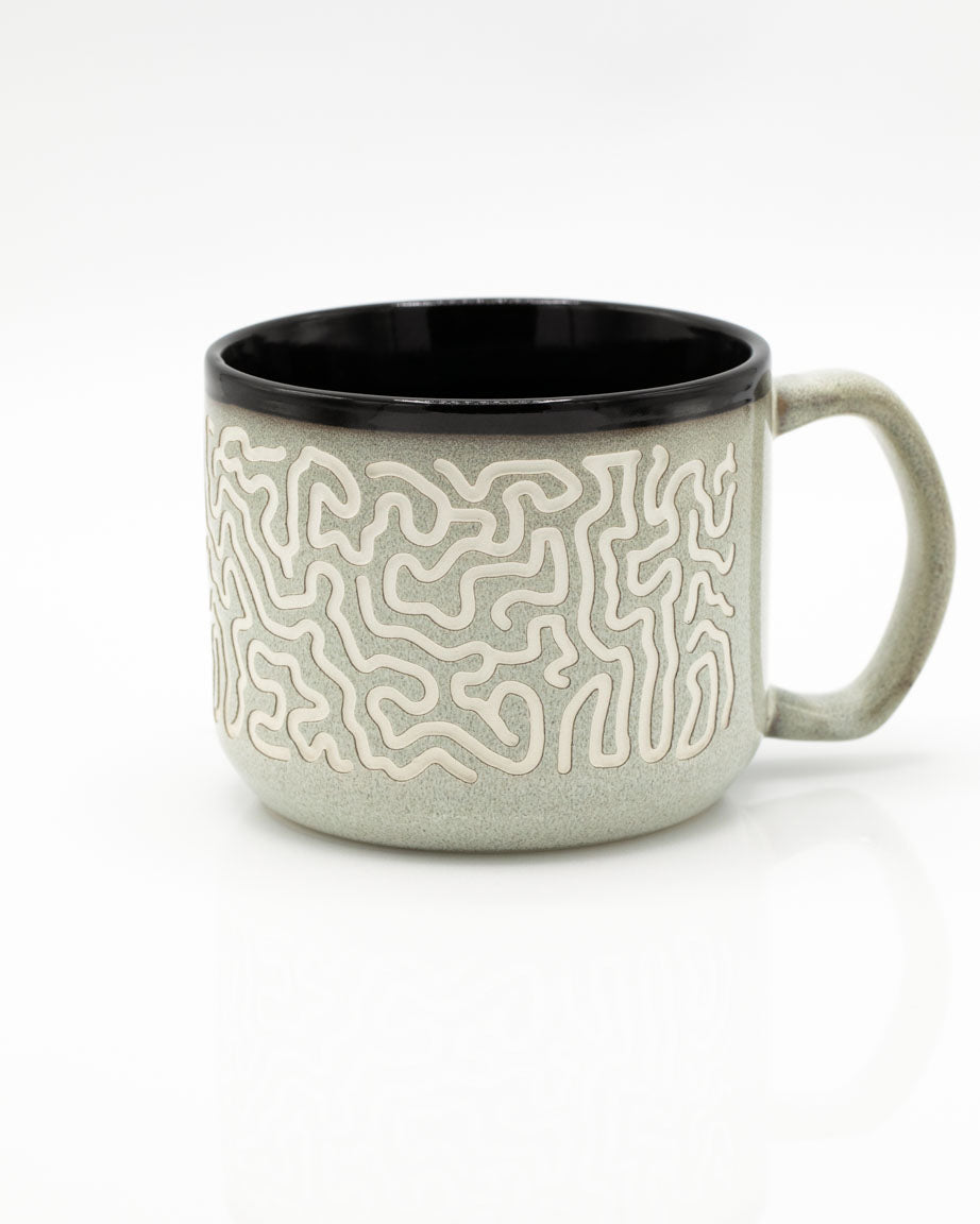 Brain Coral Hand Carved 450 mL Ceramic Mug