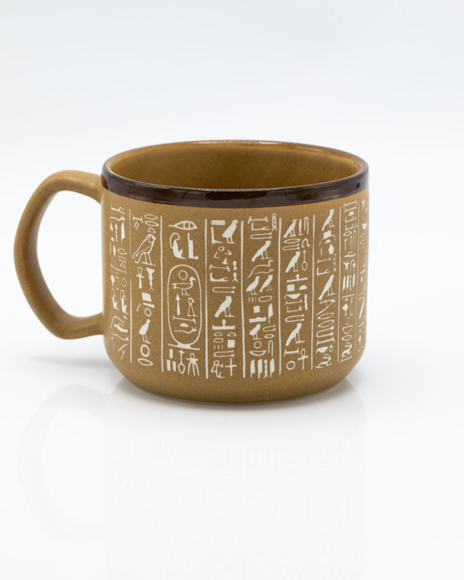 Hieroglyphics Hand Carved 450 mL Ceramic Mug