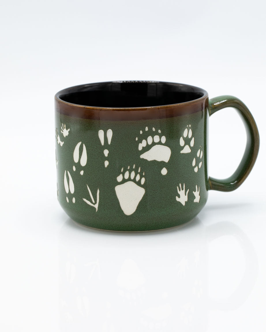 Animal Tracks Hand Carved 450 mL Ceramic Mug