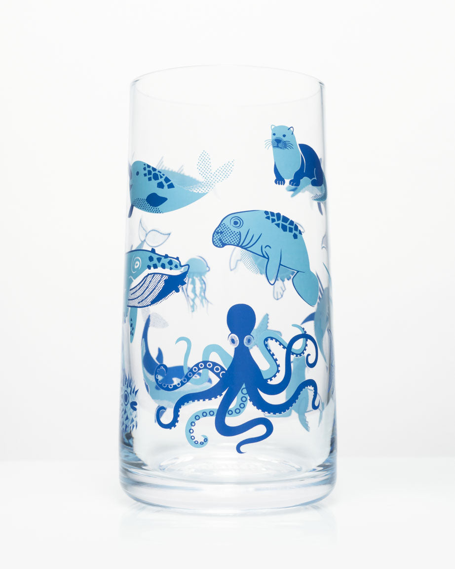 Retro Marine Life Drinking Glass