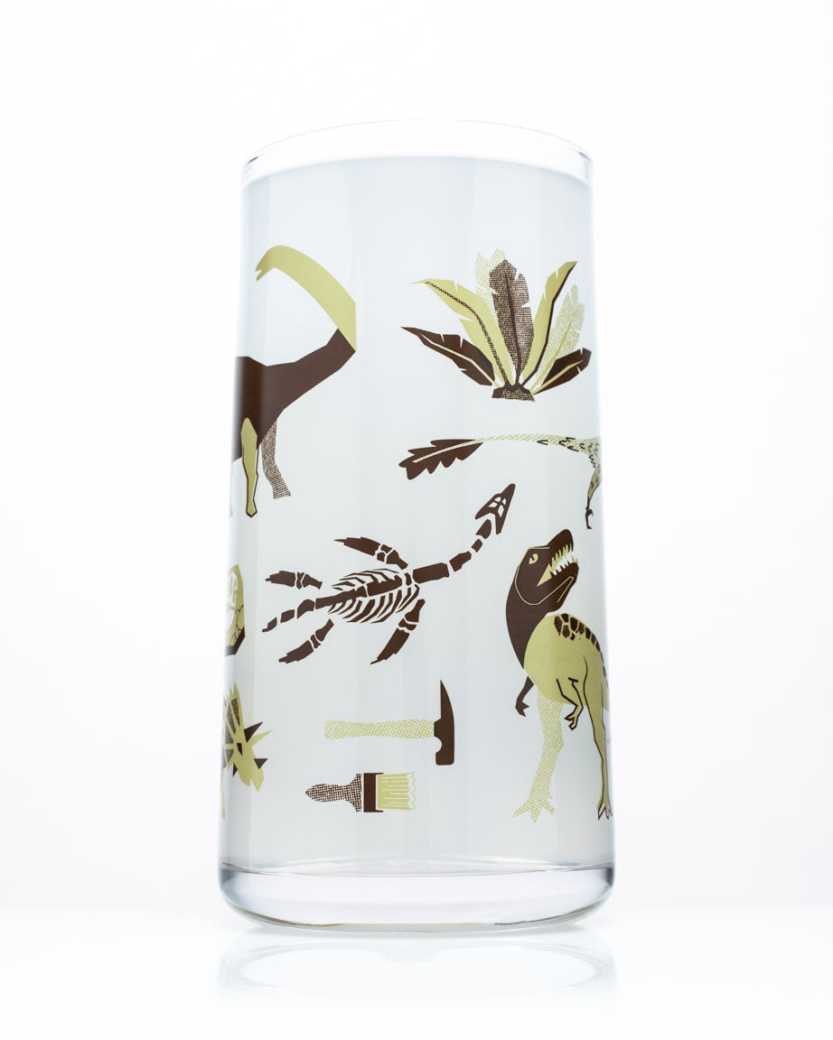 Retro Paleontology Drinking Glass