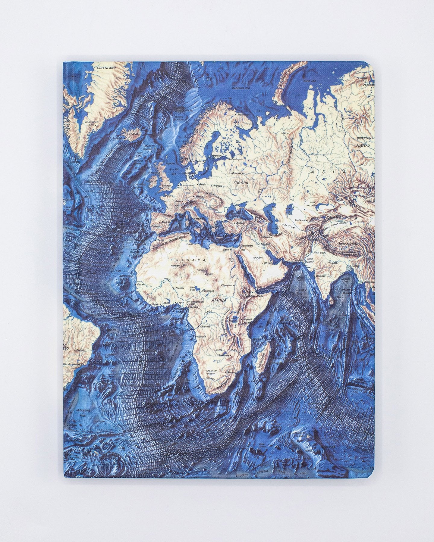 Ocean Terrain Map Hardcover Notebook - Dot Grid