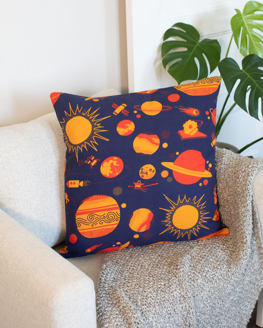 Retro Space Pillow Cover