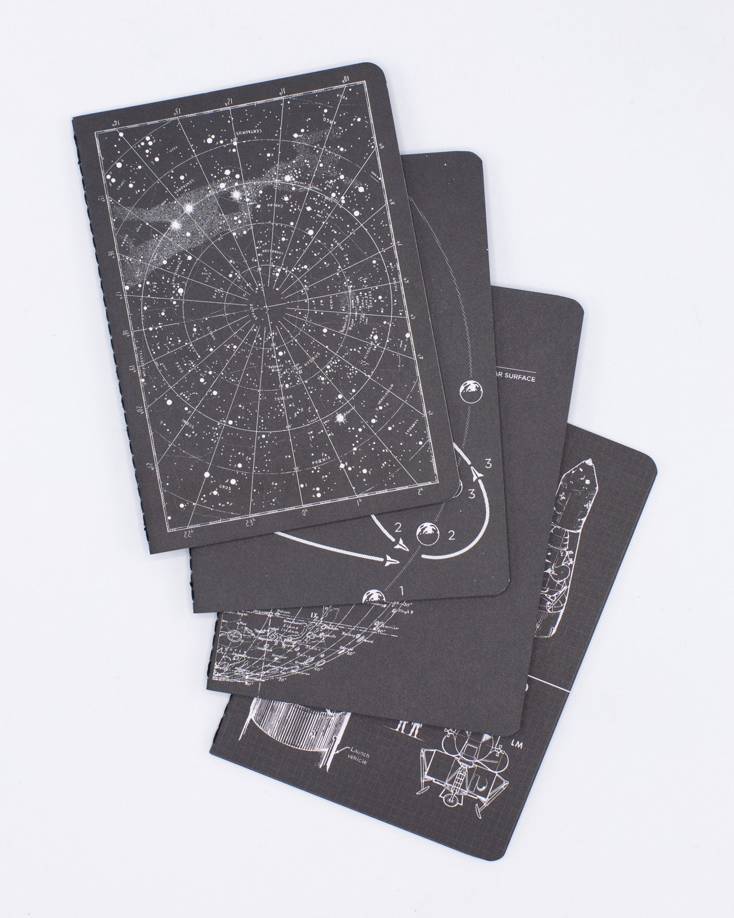 Atterrissage lunaire : Pack de 4 carnets de notes sur l'exploration spatiale