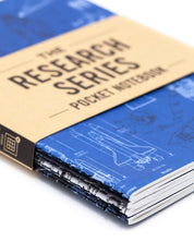 Space Science research 4 pack by Cognitive Surplus, mini softcover, close up, detail, 100% recycled paper, field notes