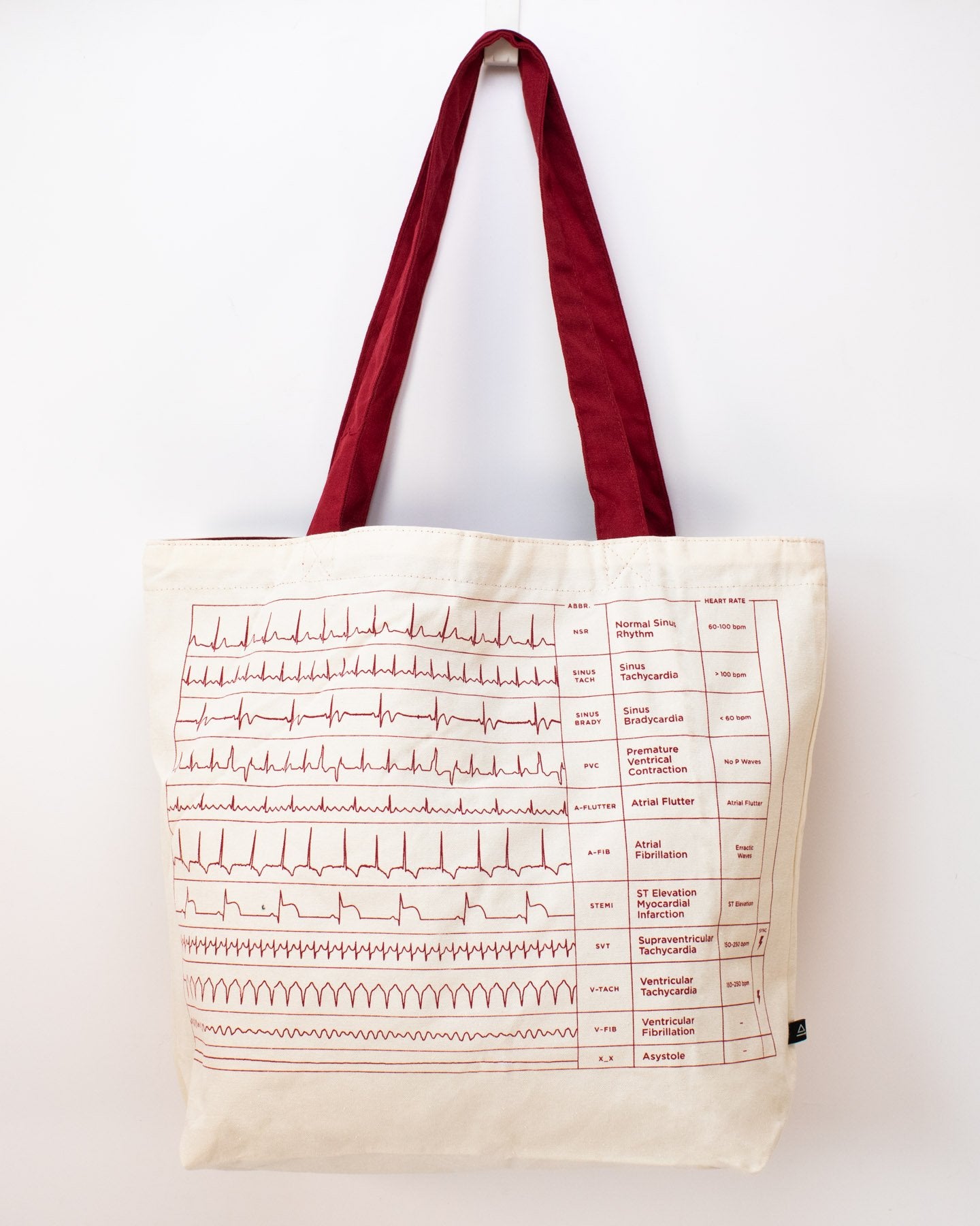 Heartbeat Canvas Shoulder Tote Bag