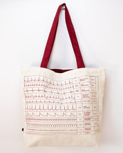 Heartbeat Canvas Shoulder Tote Bag