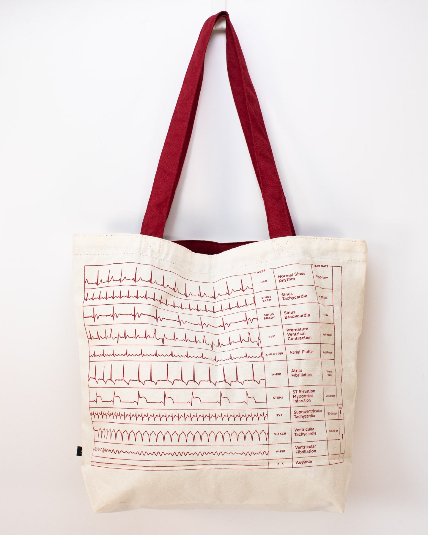 Heartbeat Canvas Shoulder Tote Bag