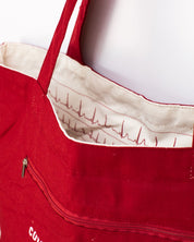 Heartbeat Canvas Shoulder Tote Bag