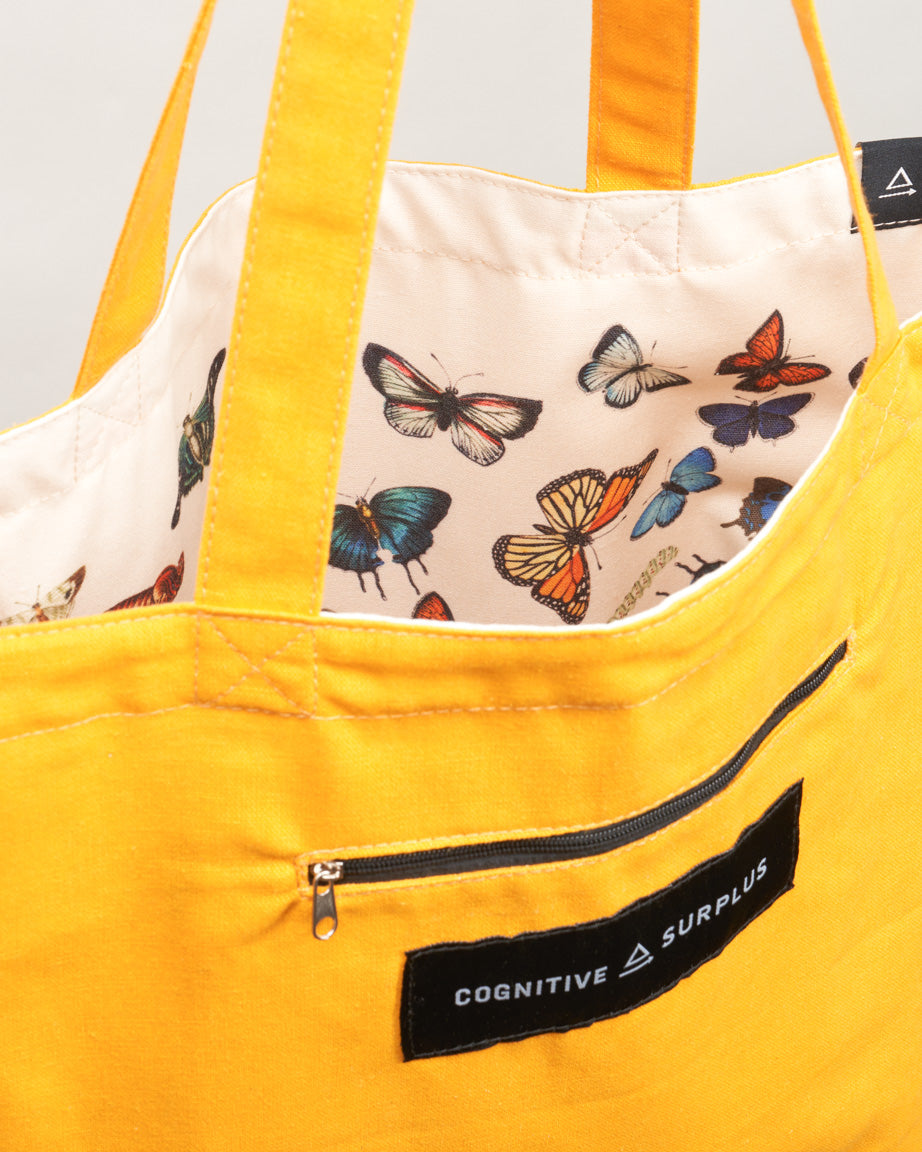 Butterfly Garden Canvas Shoulder Tote