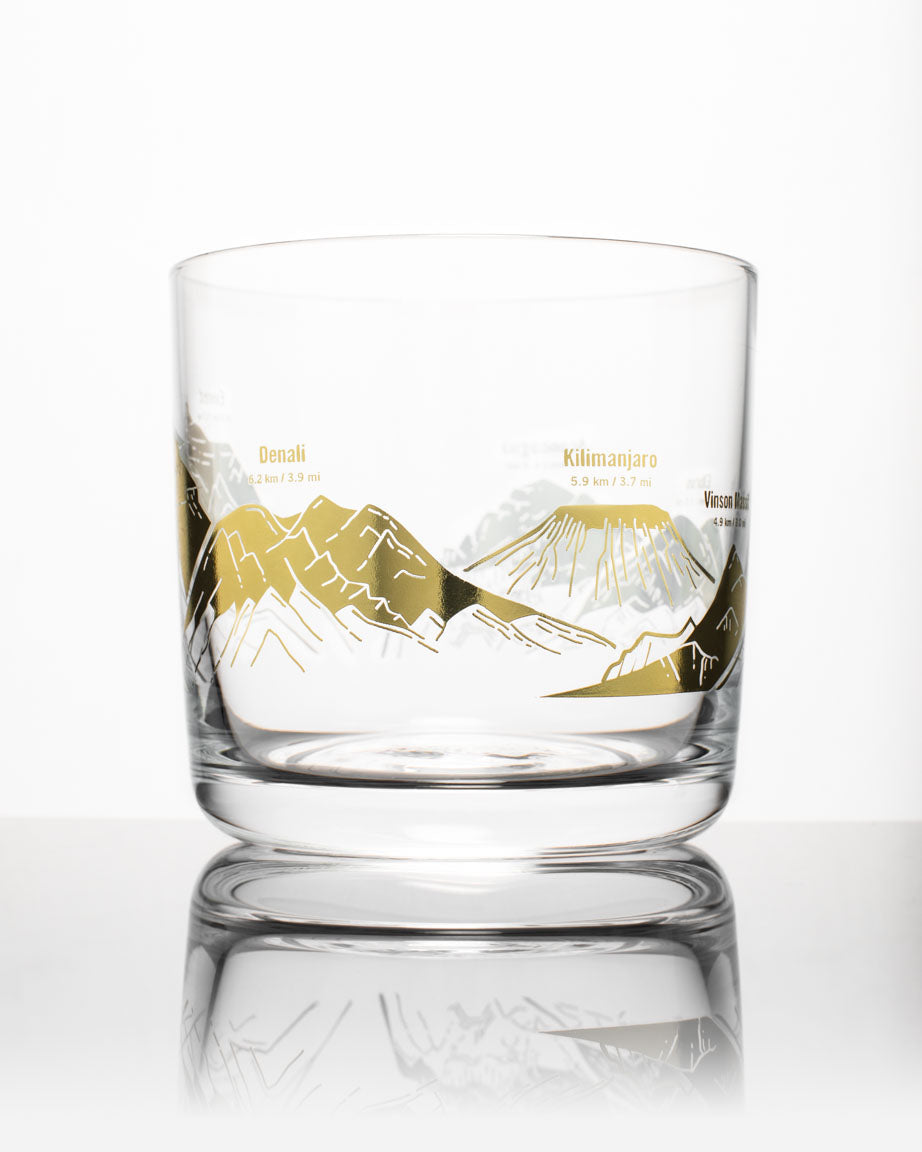 Mountain Peaks of the World Whiskey Glass