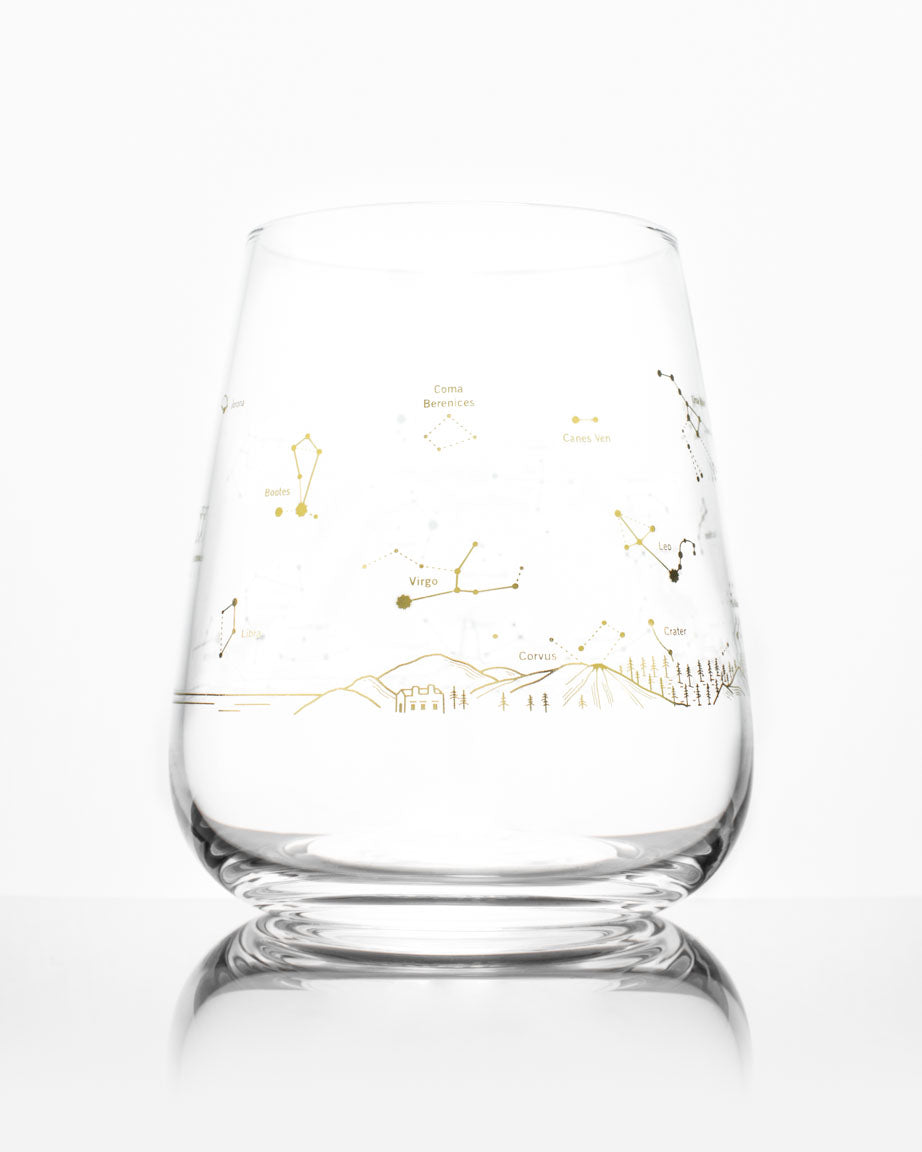 Night Sky Star Chart Wine Glass