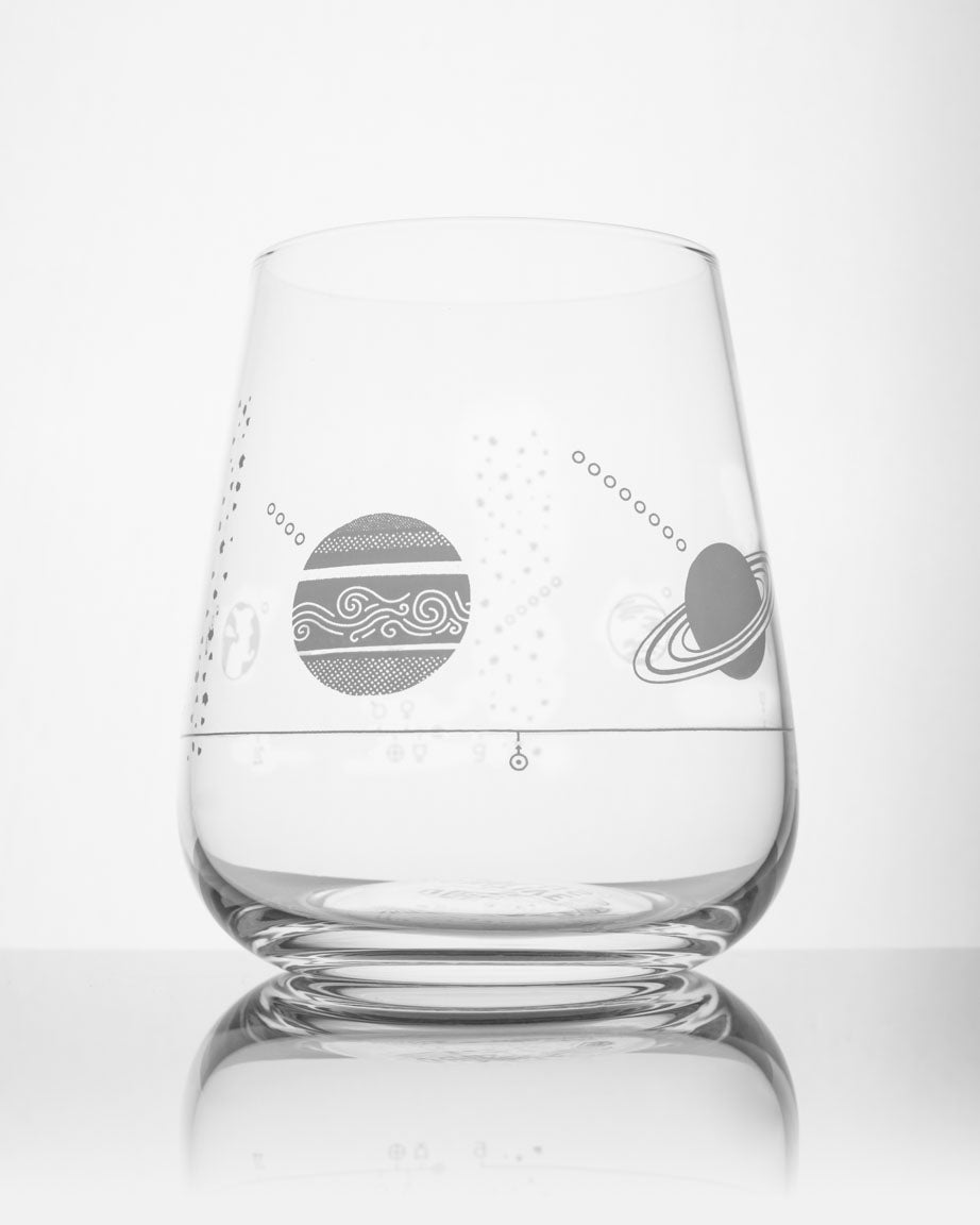 Solar System Wine Glass