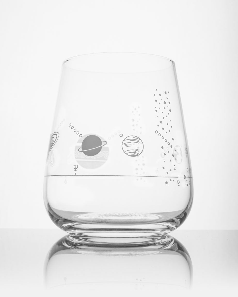 Solar System Wine Glass